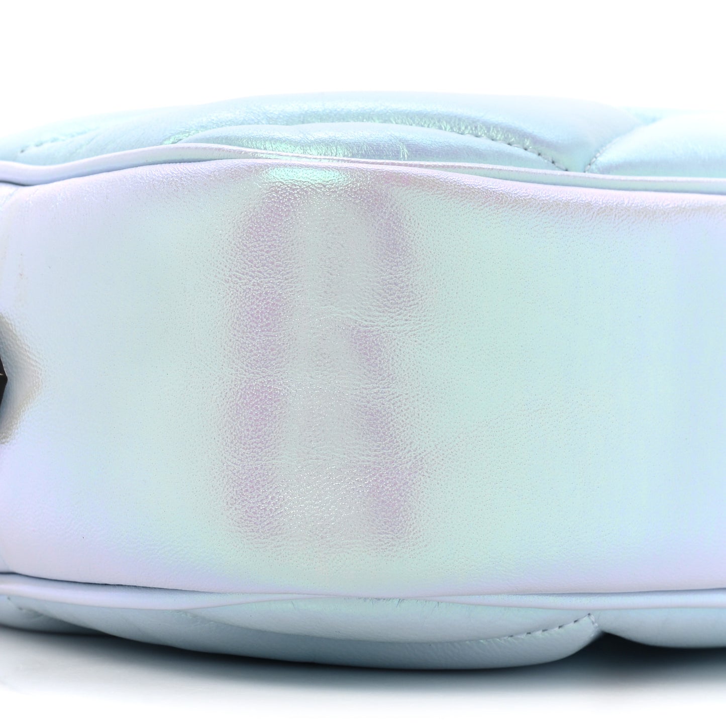 Iridescent Nappa Chevron Matelasse Small GG Marmont Chain Shoulder Bag Iridescent Snow Light Blue
