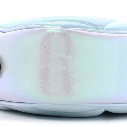 Gucci Iridescent Nappa Chevron Matelasse Small GG Marmont Chain Shoulder Bag Iridescent Snow Light Blue 9 of 9