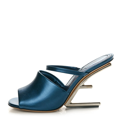 Fendi Metallic Calfskin Fendi First 95mm Slide Sandals 37 Perfect 1 of 8