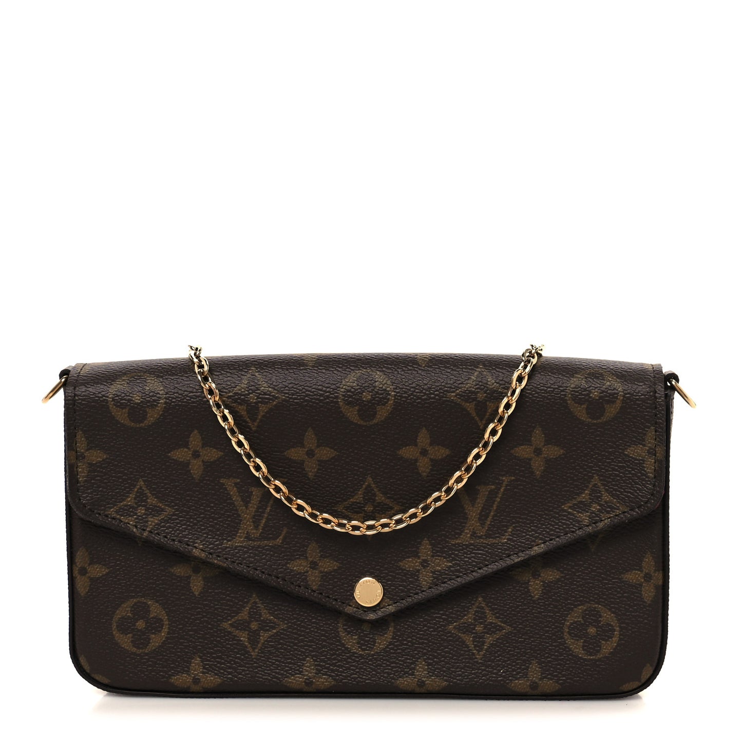 Monogram Pochette Felicie Chain Wallet Fuchsia