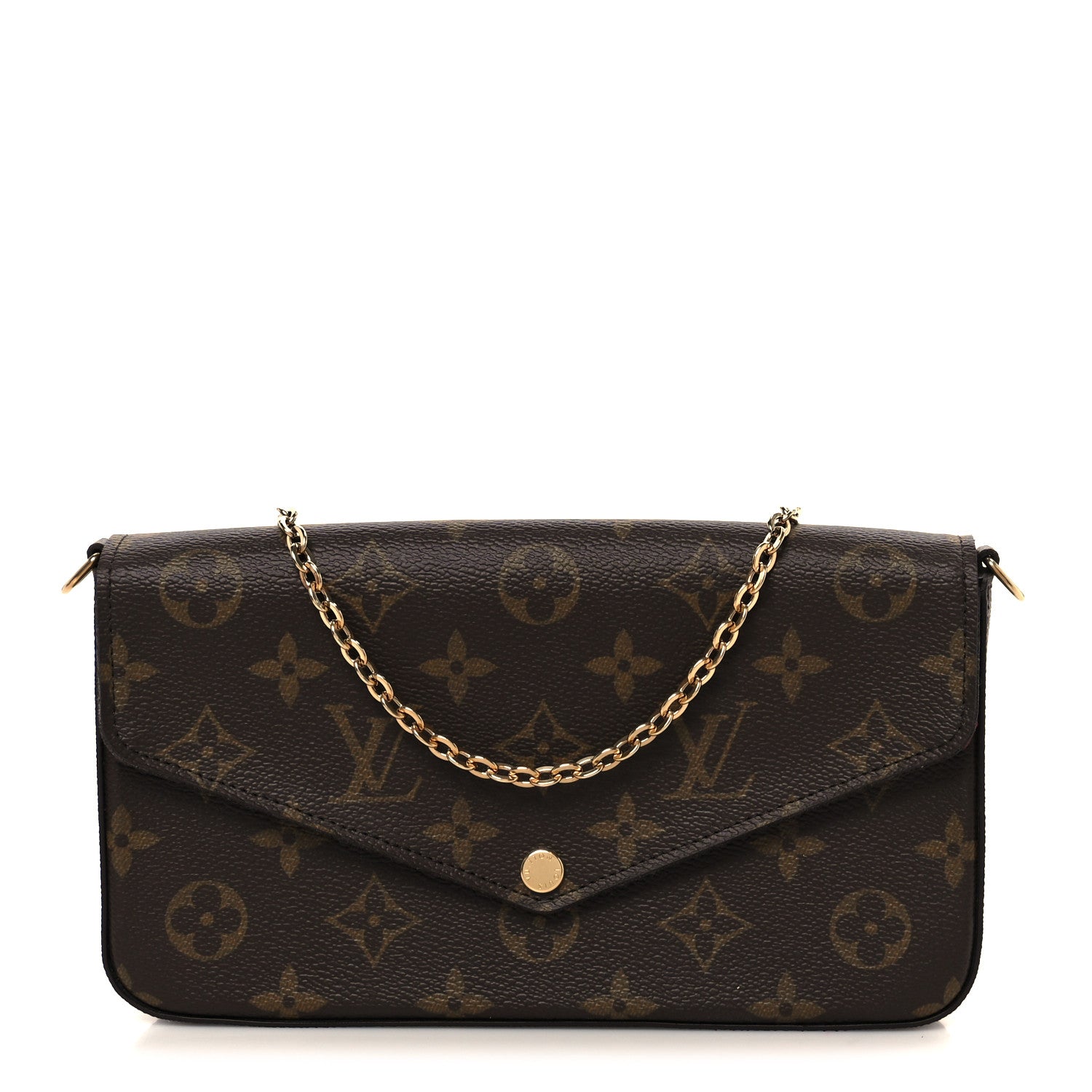 Louis Vuitton Monogram Pochette Felicie Chain Wallet Fuchsia 1 of 16