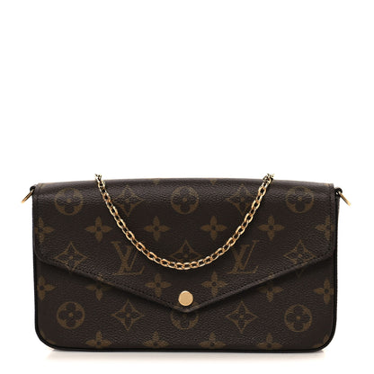 Louis Vuitton Monogram Pochette Felicie Chain Wallet Fuchsia 1 of 16