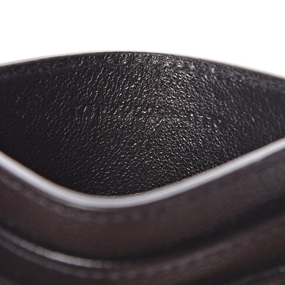 Saint Laurent Grain De Poudre Matelasse Chevron Monogram Credit Card Case Black 7 of 8