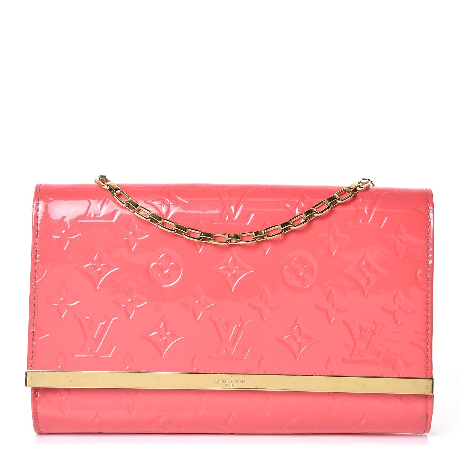 Louis Vuitton Vernis Ana Clutch Rose Litchi 1 of 12