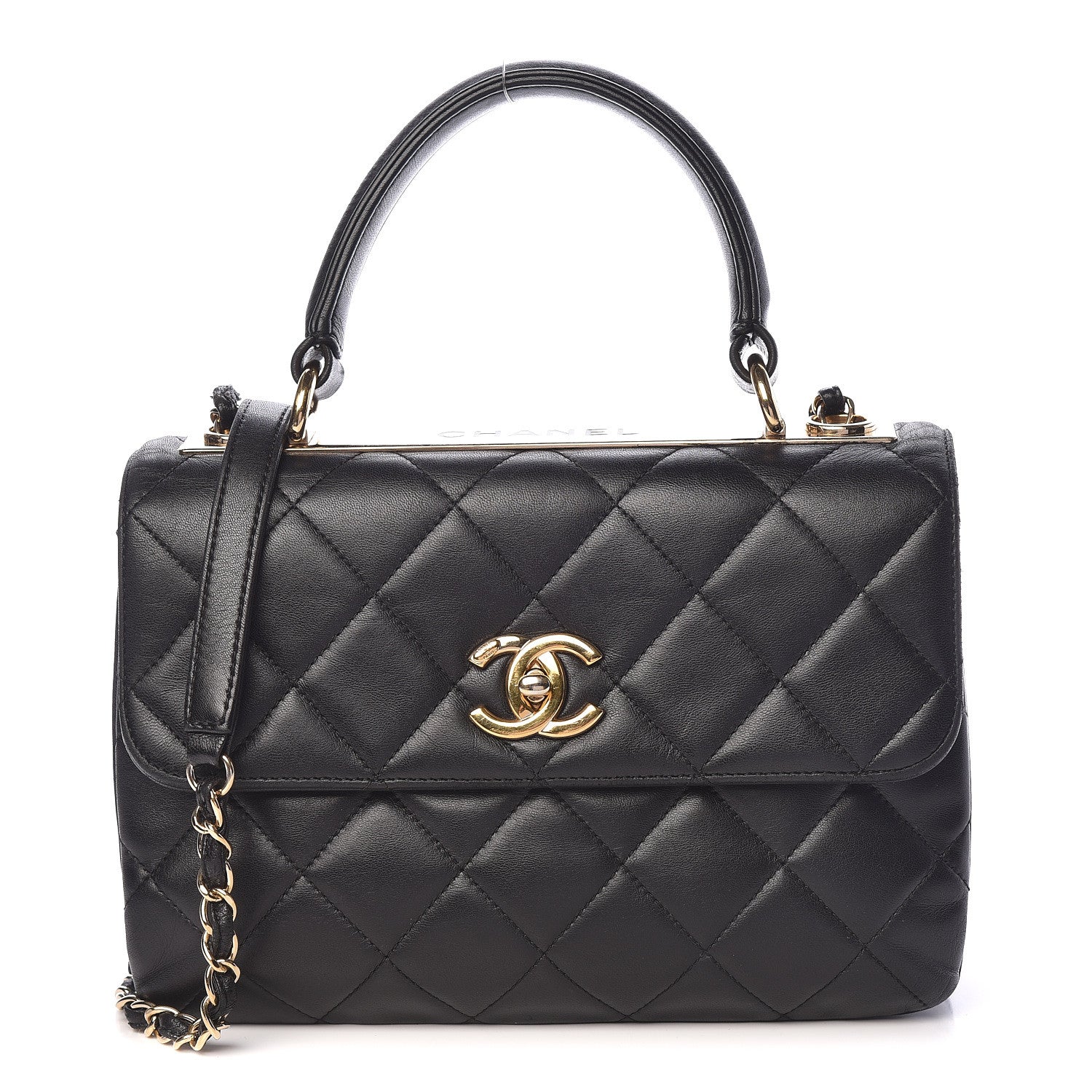 Chanel Lambskin Quilted Small Trendy CC Dual Handle Flap Bag Black 1 of 16