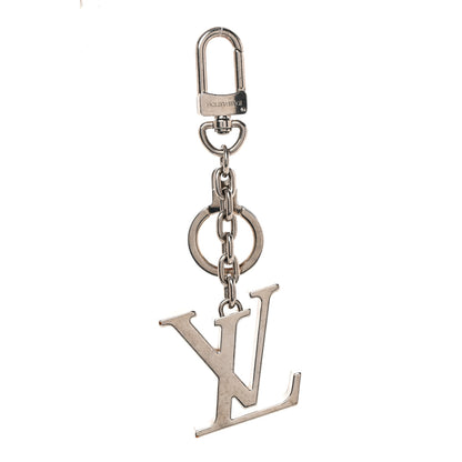 Louis Vuitton Metal Palladiium Finish LV Initiales Bag Charm Key Holder Silver 1 of 5