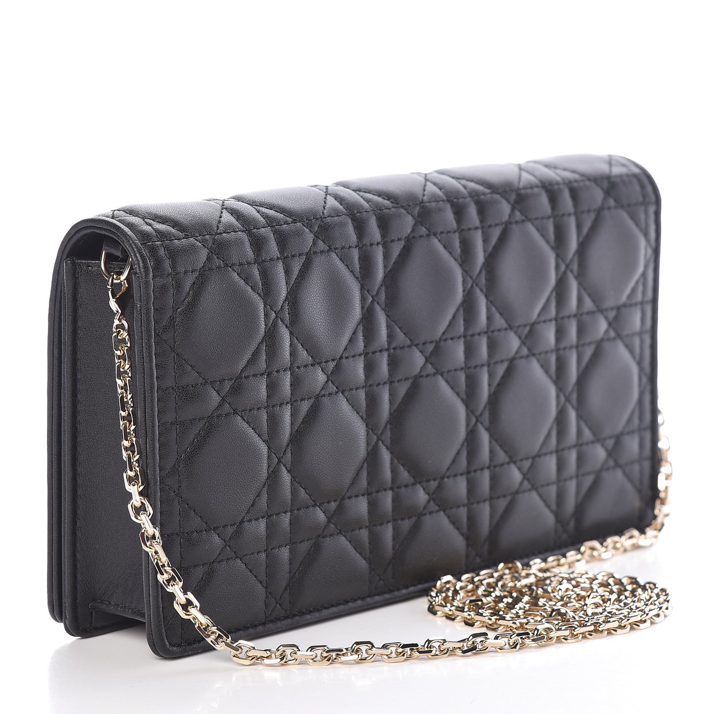 Lambskin Cannage Lady Dior Pouch Black