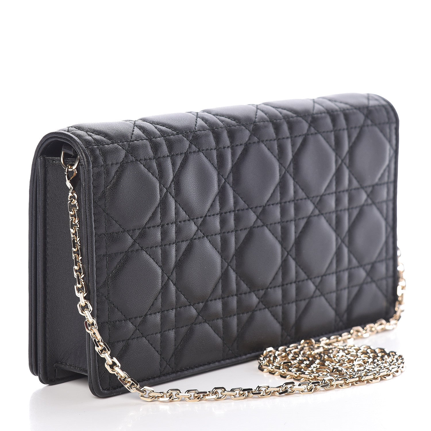 Christian Dior Lambskin Cannage Lady Dior Pouch Black 3 of 11