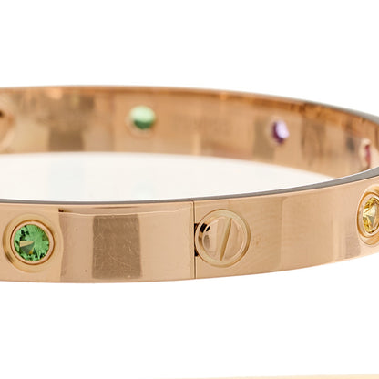 Cartier 18K Pink Gold Sapphire Garnet Amethyst LOVE Bracelet 17 3 of 8