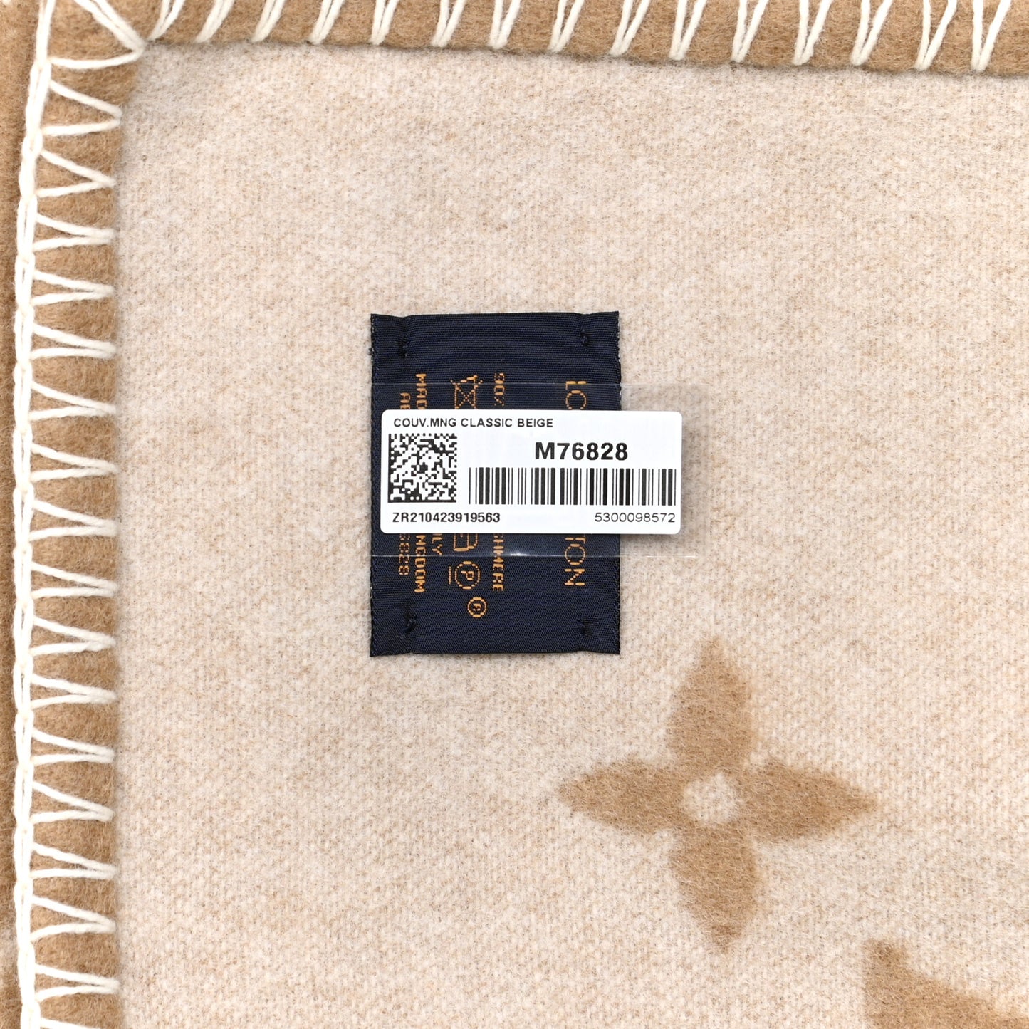 Wool Cashmere Monogram Blanket Beige