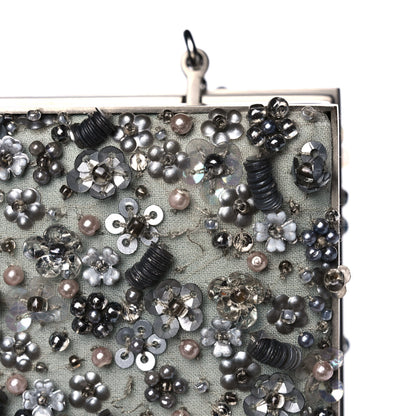 Judith Leiber Crystal Sequin Embellished Minaudiere Clutch Silver 12 of 14