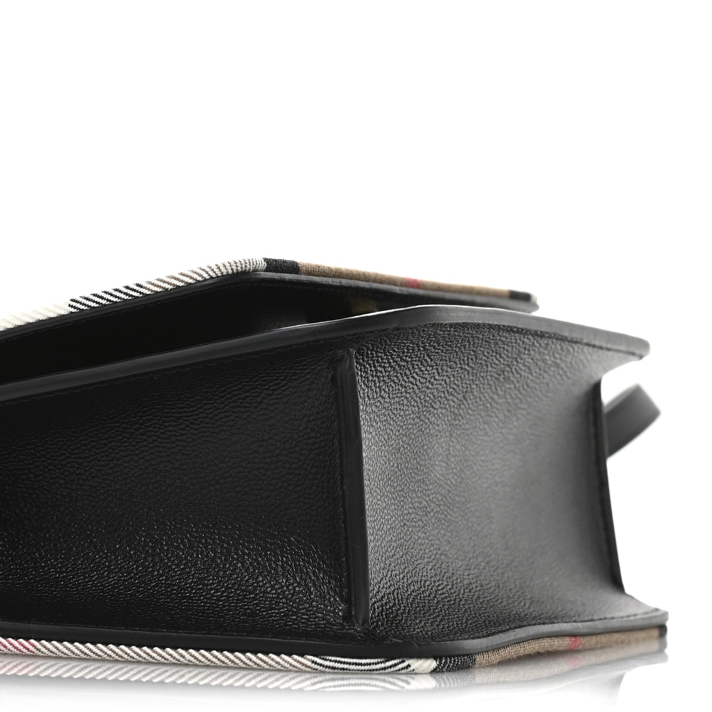 Grained Calfskin House Check Small Madison Shoulder Bag Black