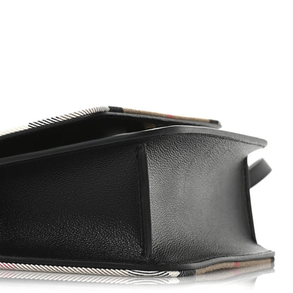 Burberry Grained Calfskin House Check Small Madison Shoulder Bag Black 9 of 10