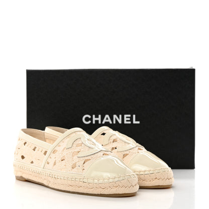 Chanel Macrame Patent CC Espadrilles 37 Beige Ivory 8 of 8