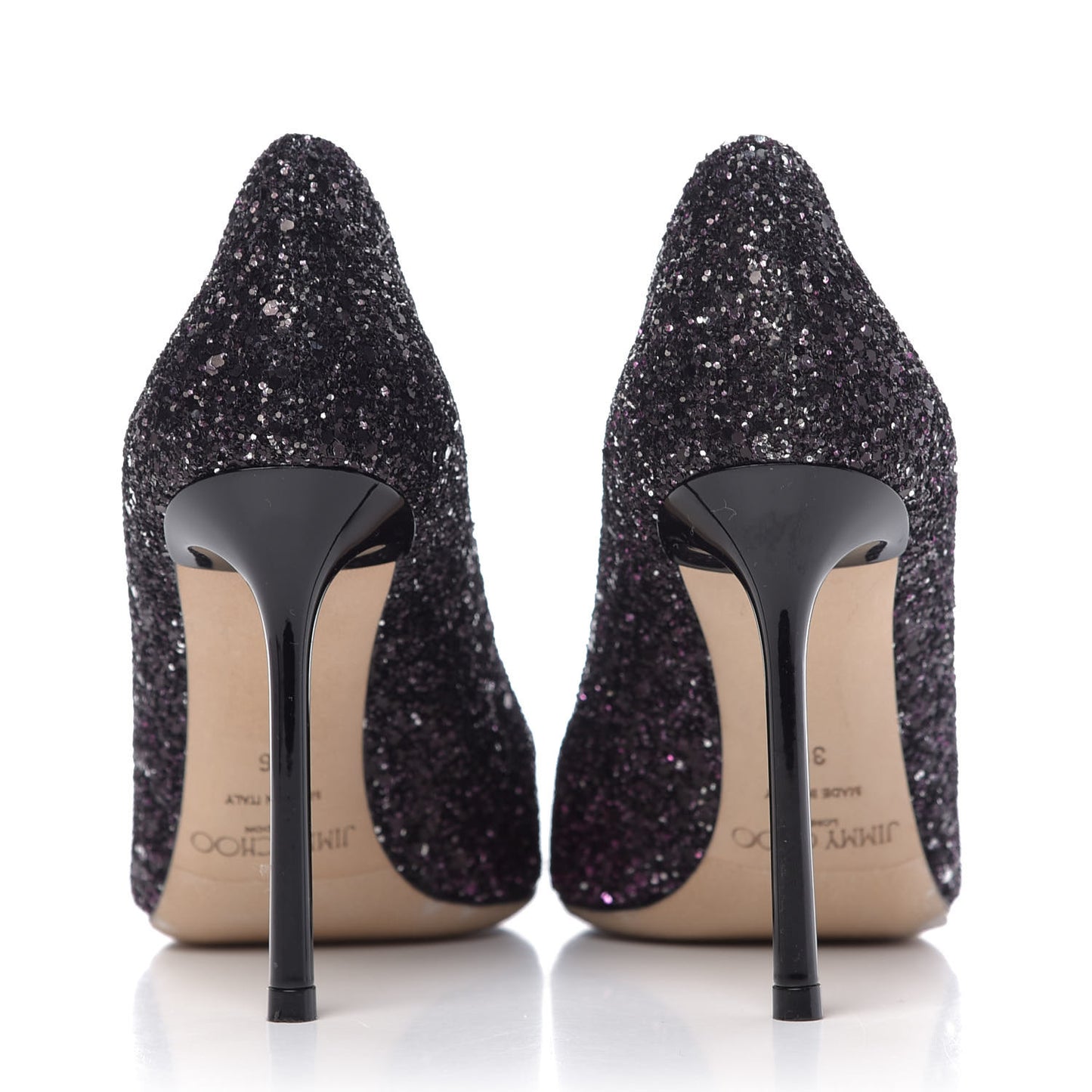 Coarse Glitter Degrade Romy 100 Pumps 36 Pink Black