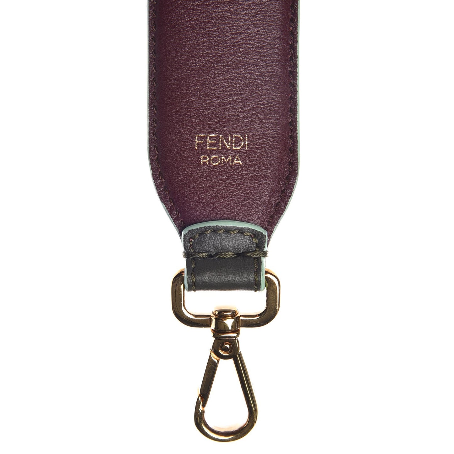 Vitello Dolce Bi-Color Degrade Studded Strap You Verde Prato Bordeaux