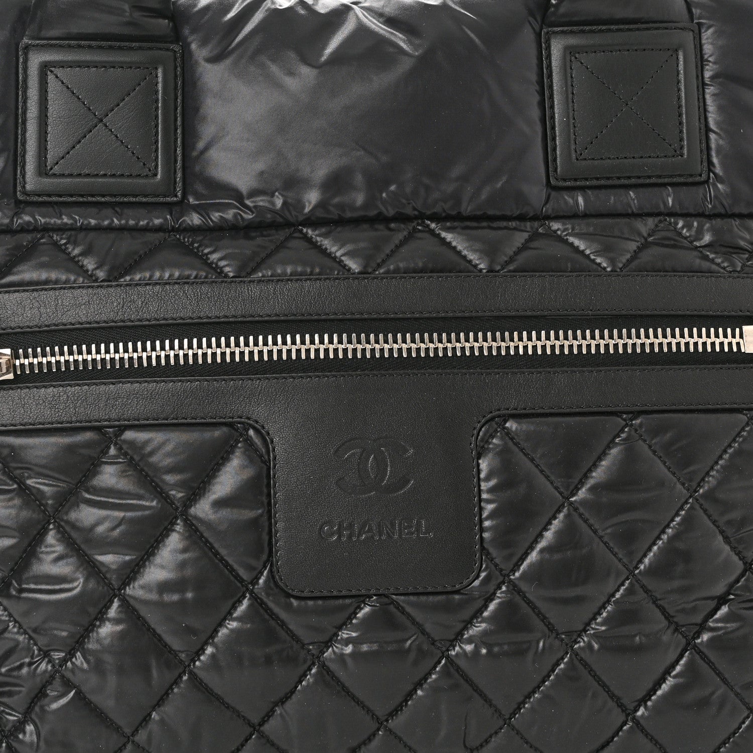 Chanel Nylon Quilted Large Coco Cocoon Tote Black 8 of 10