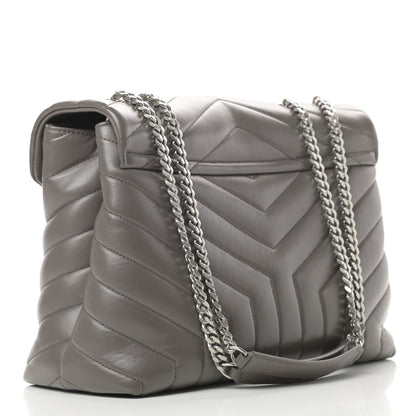 Saint Laurent Calfskin Y Quilted Monogram Medium Loulou Chain Satchel Earth 3 of 12