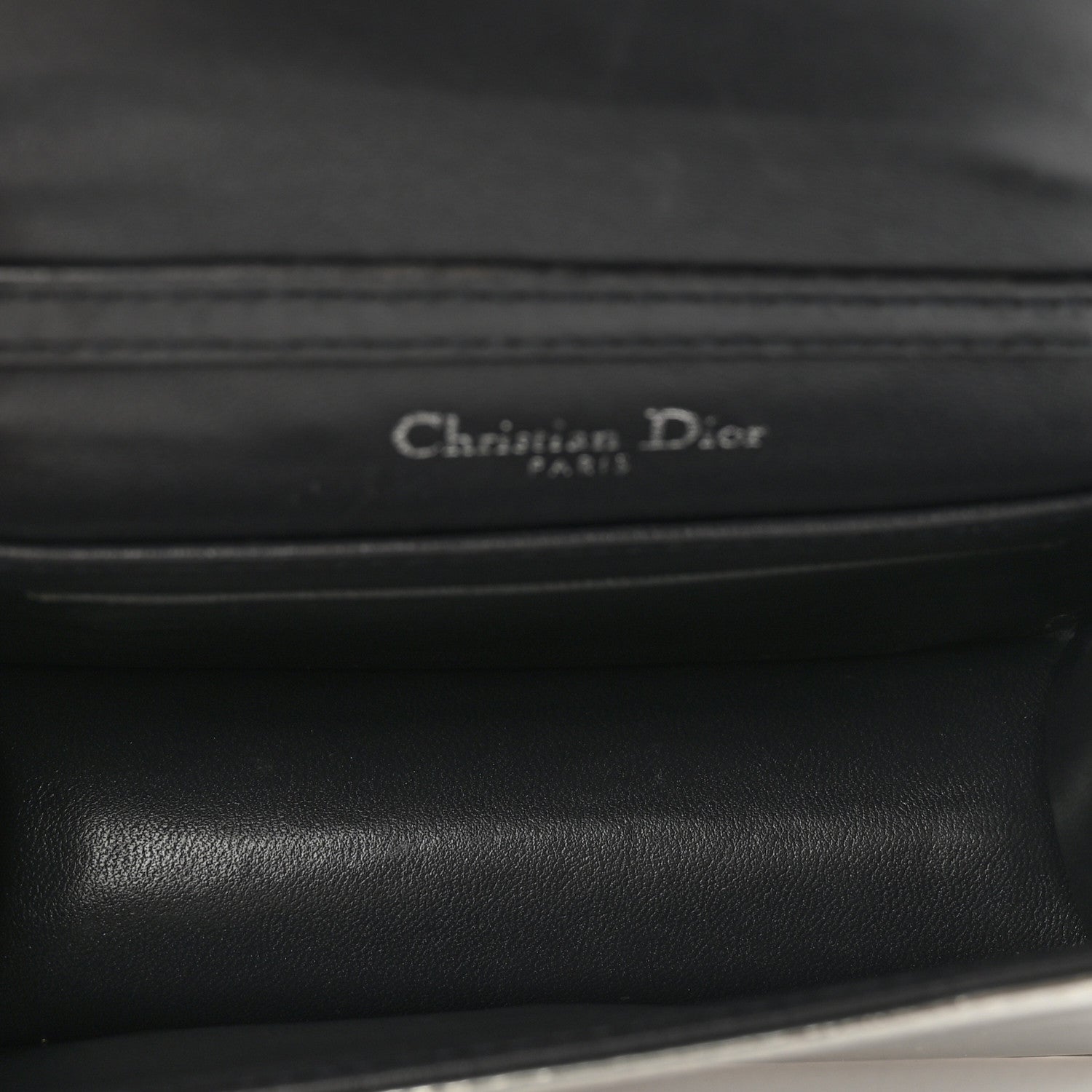 Christian Dior Metallic Patent Micro-Cannage Baby Diorama Flap Bag Silver 4 of 9
