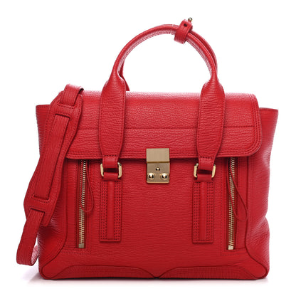 3.1 Phillip Lim Textured Calfskin Medium Pashli Satchel Red 1 of 9