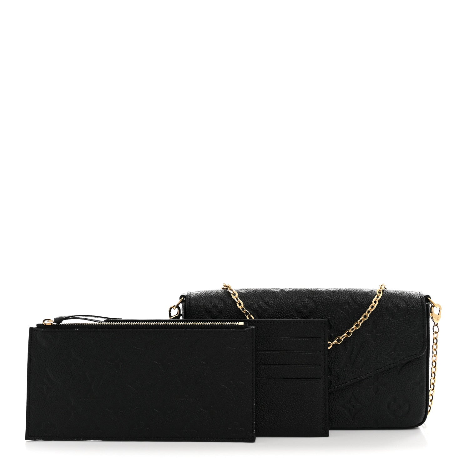 Louis Vuitton Empreinte Pochette Felicie Chain Wallet Black 3 of 11