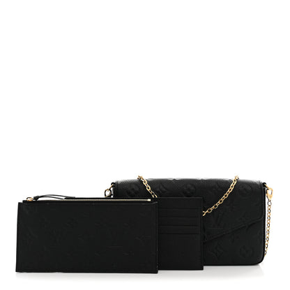 Louis Vuitton Empreinte Pochette Felicie Chain Wallet Black 3 of 11