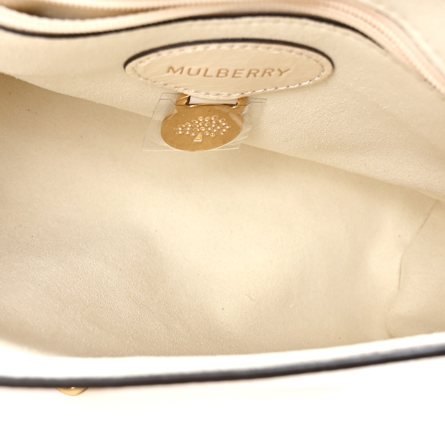 High Shine Calfskin Lily Top Handle Flap Eggshell