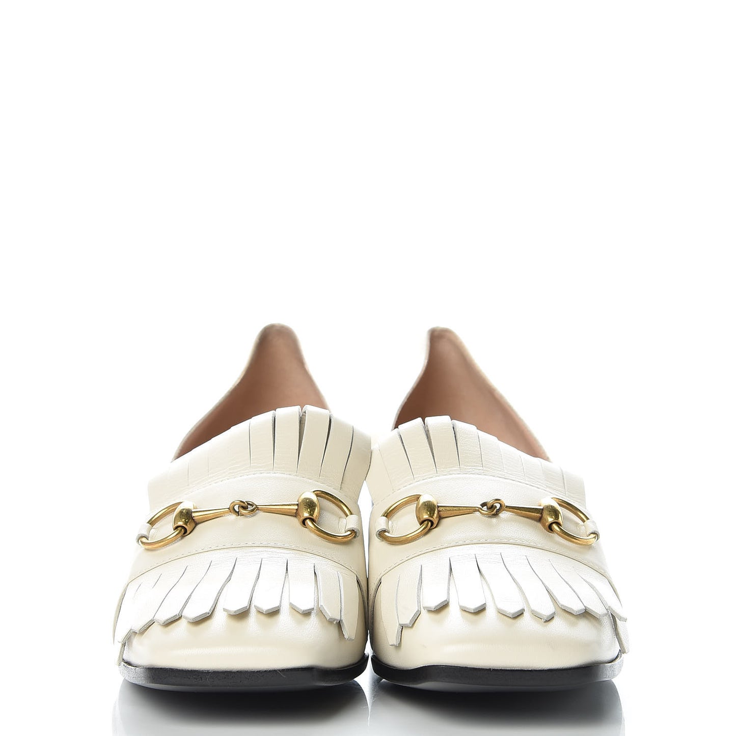 Malaga Kid Polly Kiltie Fringe 55mm Loafer Pumps 40 Mystic White