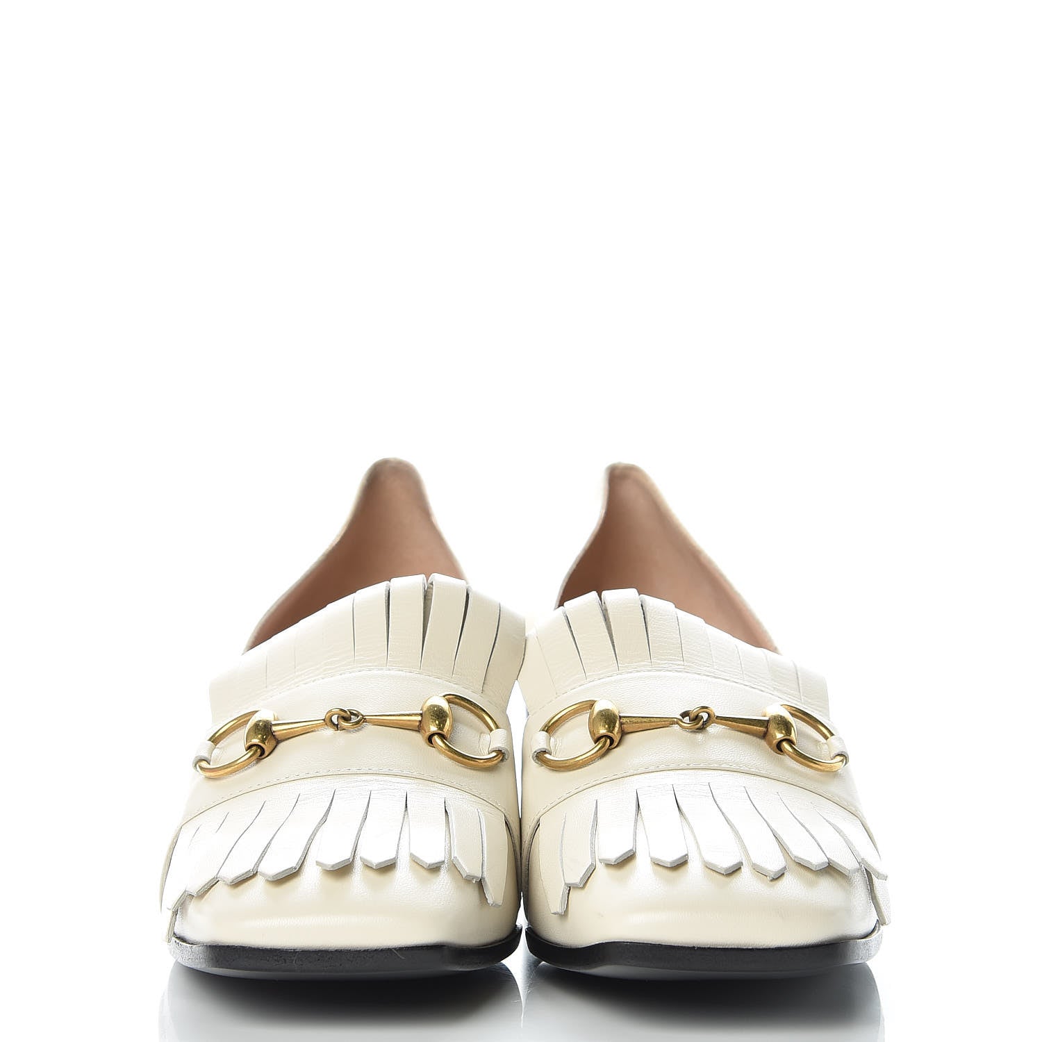 Gucci Malaga Kid Polly Kiltie Fringe 55mm Loafer Pumps 40 Mystic White 2 of 8