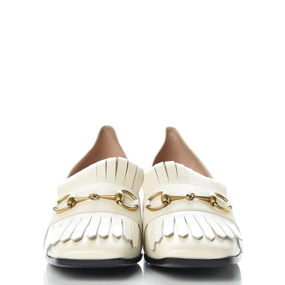 Gucci Malaga Kid Polly Kiltie Fringe 55mm Loafer Pumps 40 Mystic White 2 of 8