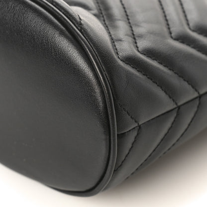 Gucci Calfskin Matelasse Mini GG Marmont 2.0 Bucket Bag Black 8 of 9