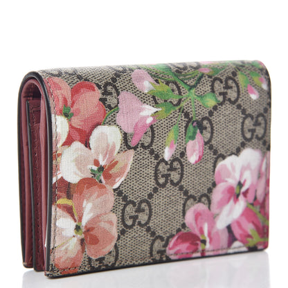 Gucci GG Supreme Monogram Blooms Card Case Wallet Beige Multicolor Dry Rose 3 of 9