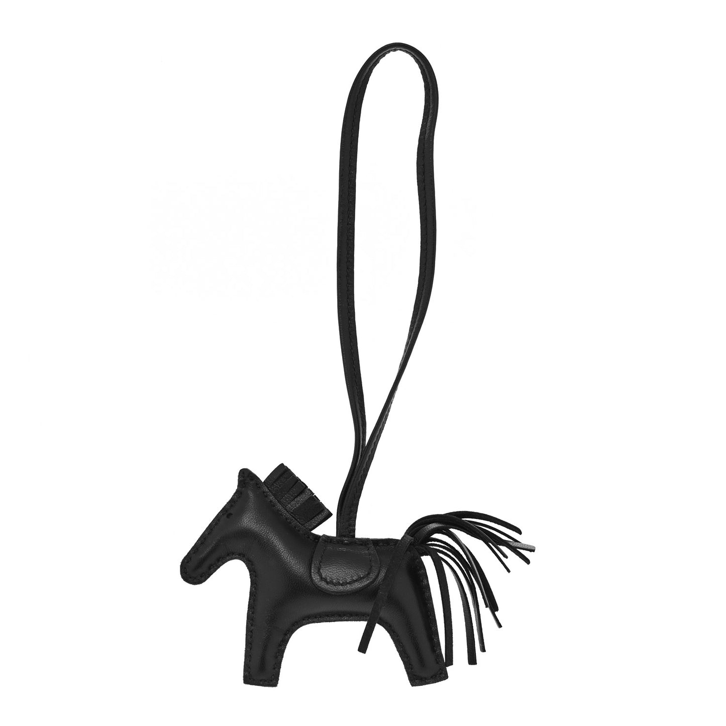 Milo Lambskin Grigri Rodeo Horse Bag Charm PM So Black