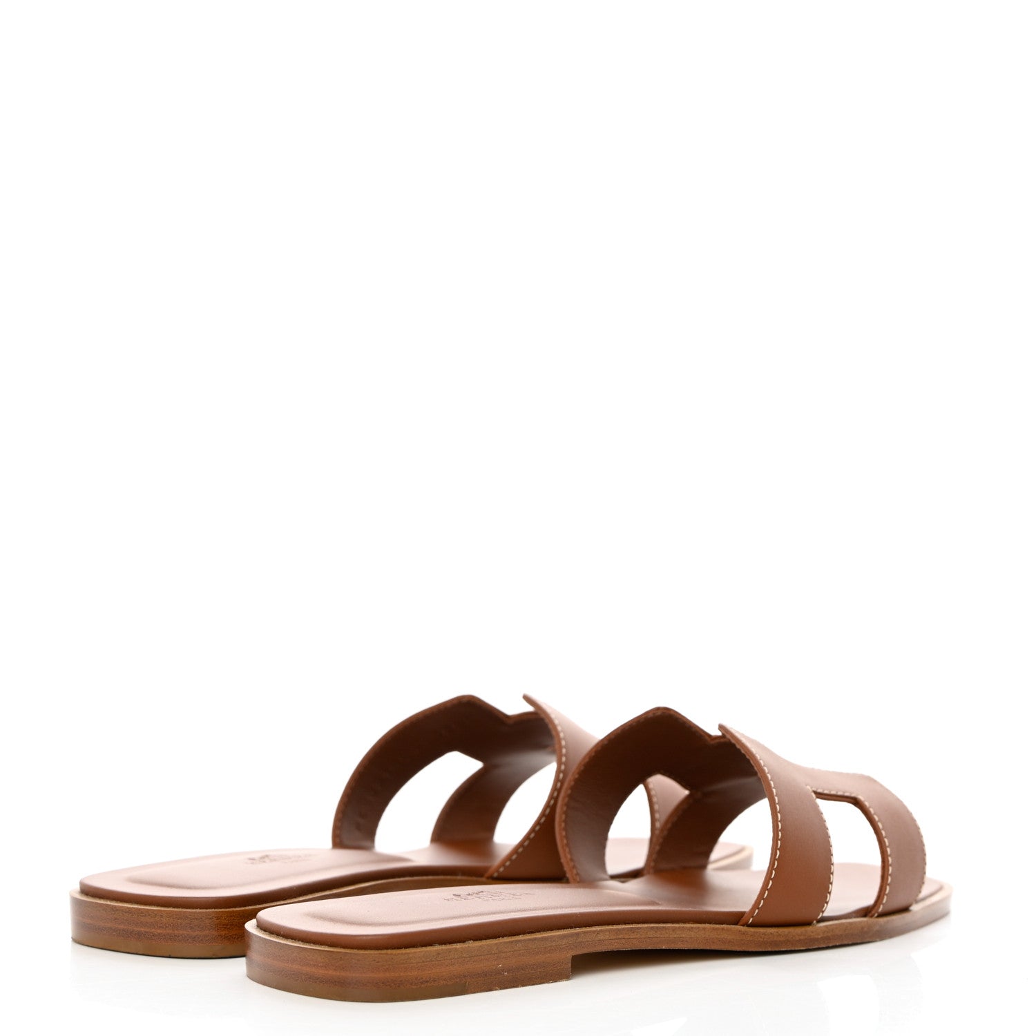 Hermes Box Calfskin Oran Sandals 38 Gold 4 of 10