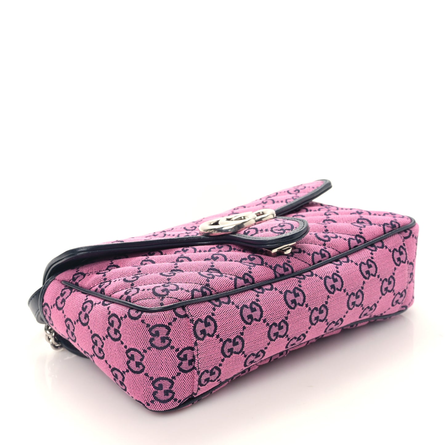 Monogram Multicolor Matelasse Diagonal Small GG Marmont Shoulder Bag Pink Blue