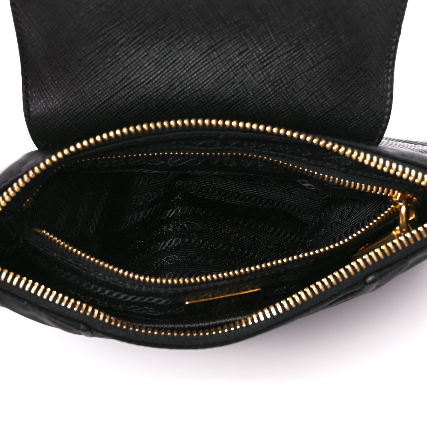 Prada Tessuto Nylon Saffiano Crossbody Bag Black 6 of 12
