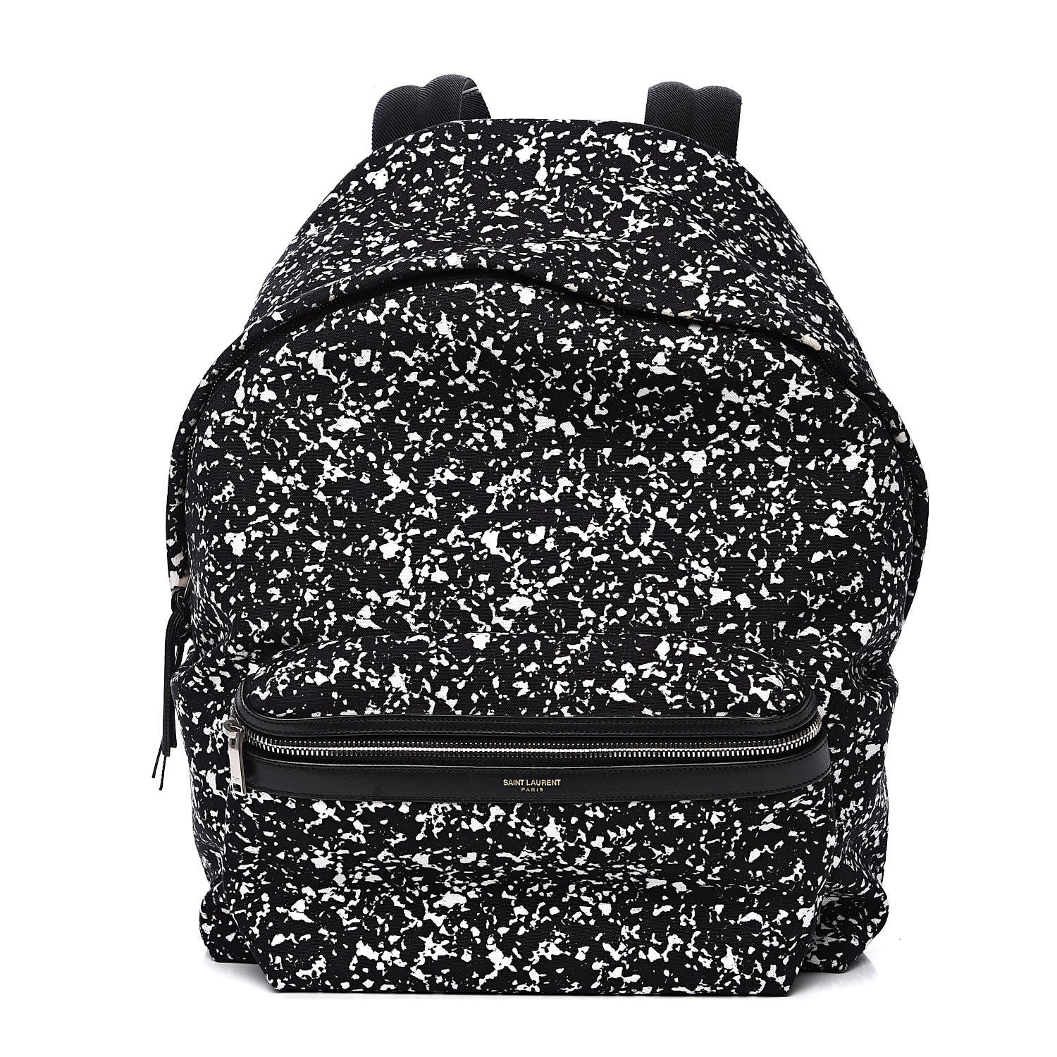 Saint Laurent Printed Canvas Hunting Backpack Black White 1 of 12