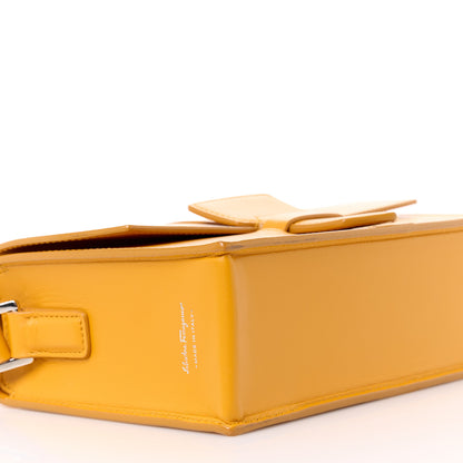 Salvatore Ferragamo Calfskin Altea Box Shoulder Bag Yellow 9 of 10