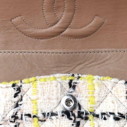 Chanel Tweed Quilted Medium Double Flap Beige Yellow Black 5 of 7