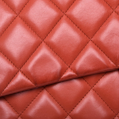 Chanel Lambskin Quilted Maxi Single Flap Light Red 8 of 10