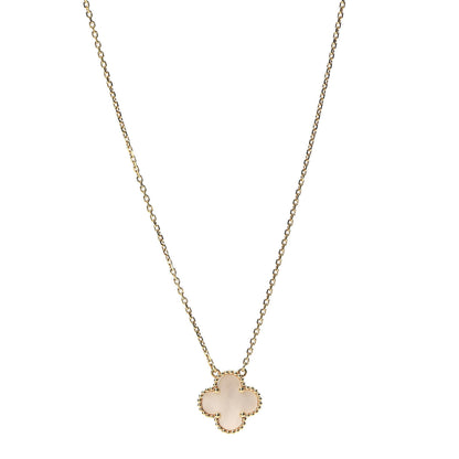 Van Cleef & Arpels 18K Yellow Gold Mother of Pearl Vintage Alhambra Pendant Necklace 1 of 5