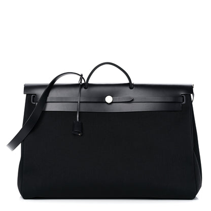 Hermes Toile Vache Hunter Herbag 50 Black 3 of 10