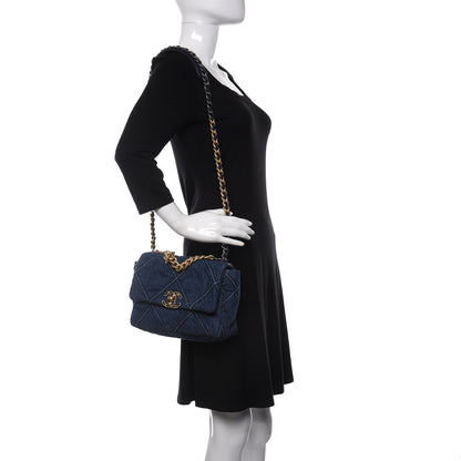 Chanel Denim Quilted Medium Chanel 19 Flap Blue 2 of 11