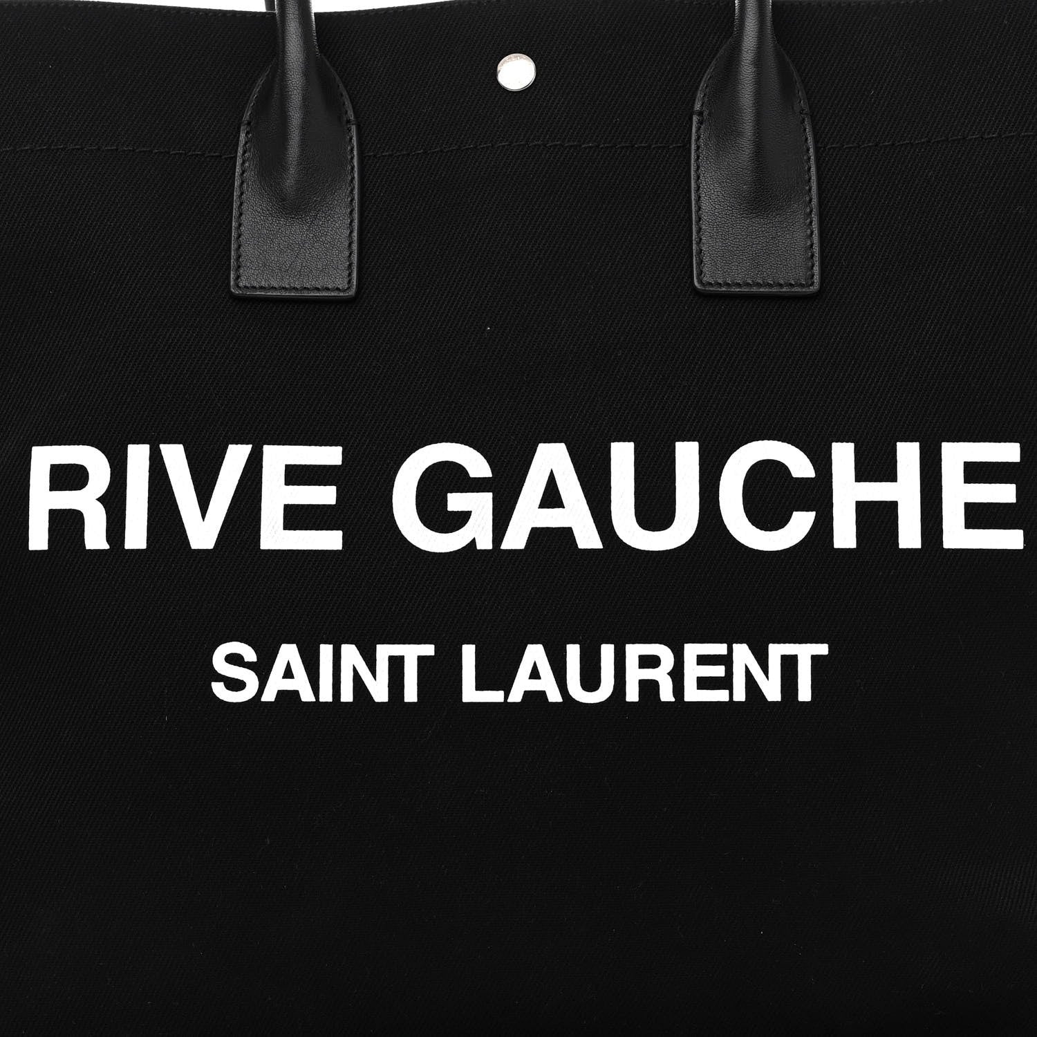 Saint Laurent Linen Calfskin Rive Gauche Tote Black 7 of 9