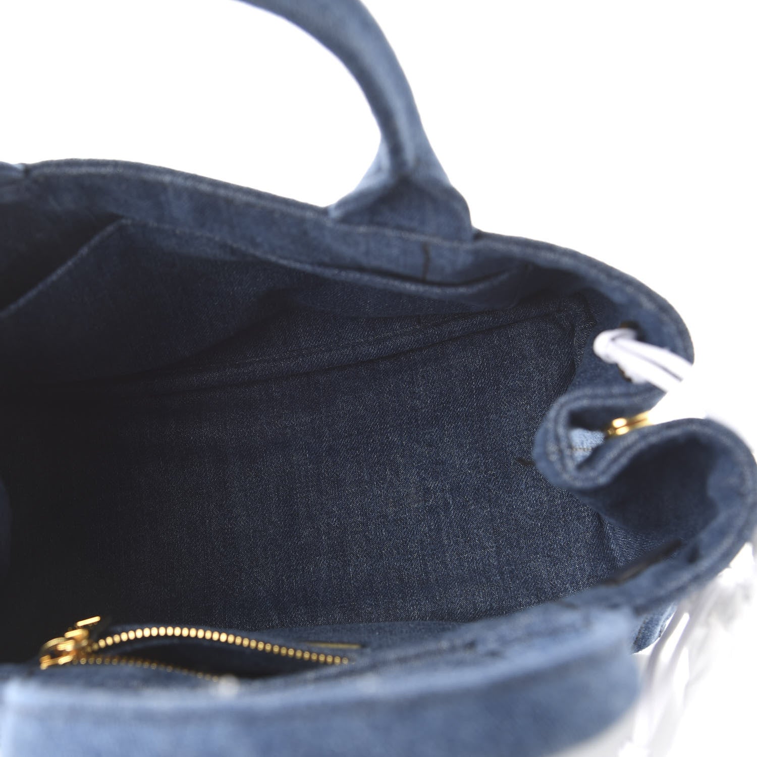 Prada Denim Small Logo Tote Bleu 6 of 10