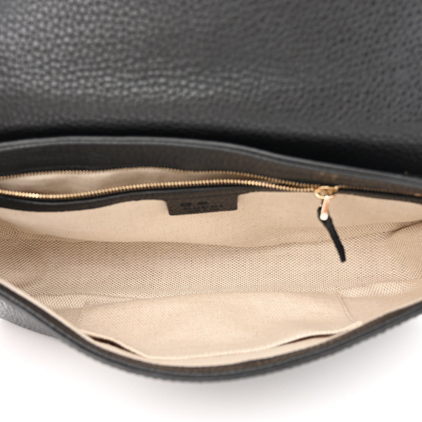 Pebbled Calfskin Medium Soho Flap Crossbody Black