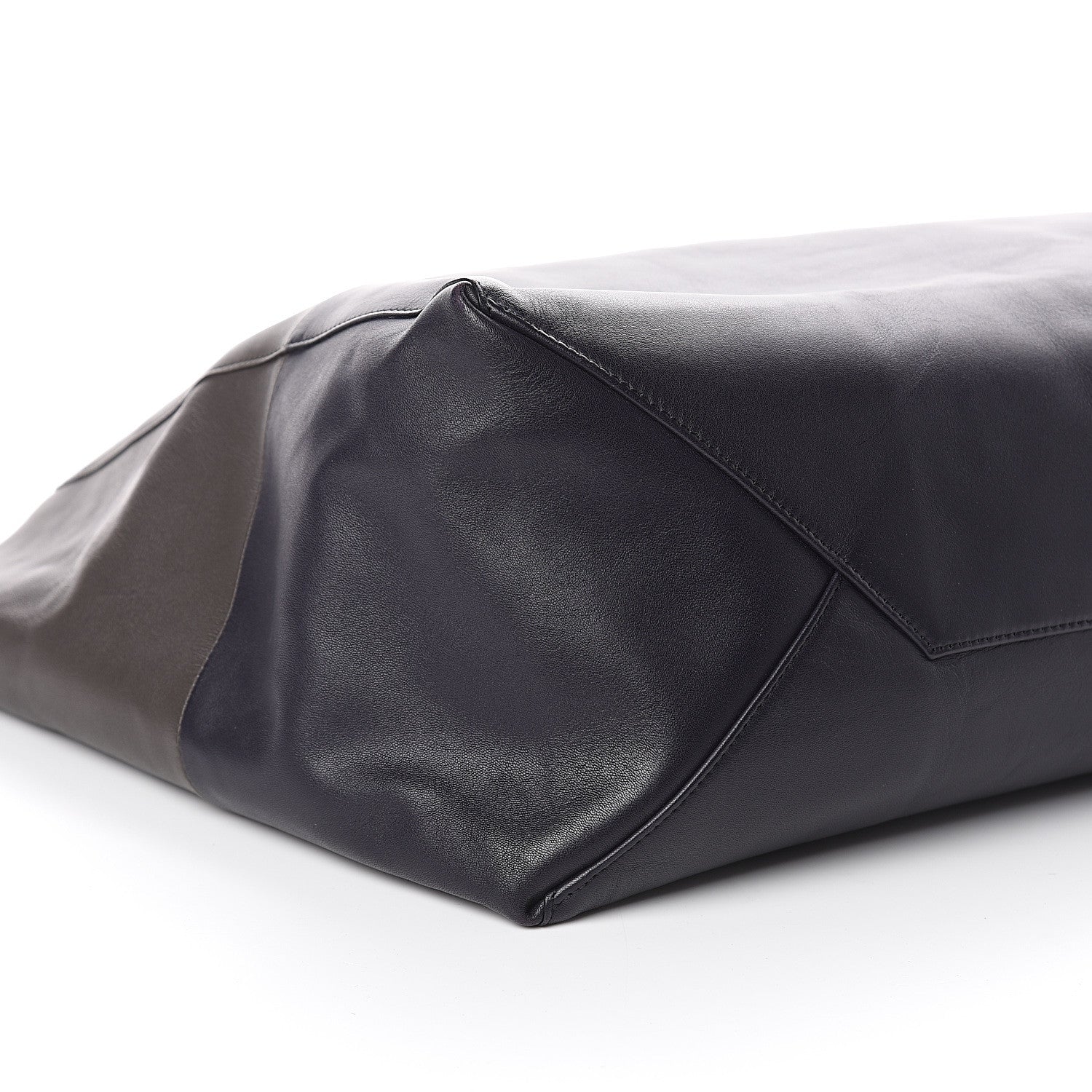 Celine Lambskin Horizontal Bi-Color Cabas Black Dark Grey 7 of 8