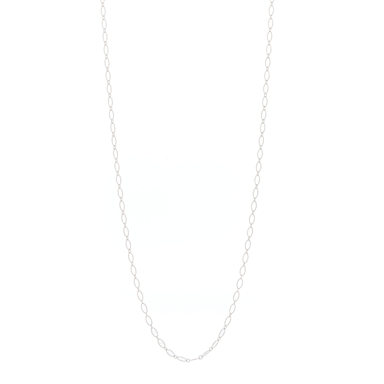 Tiffany 18K White Gold Oval Link Chain Necklace 1 of 4