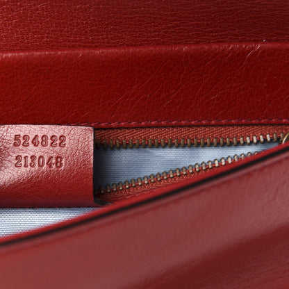 Gucci Calfskin Diagonal GG Medium Thiara Double Envelope Shoulder Bag Black Red 8 of 12