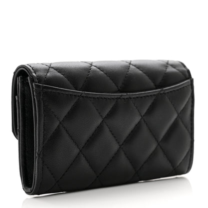 Chanel Lambskin Quilted Flap Card Holder Black 3 of 9